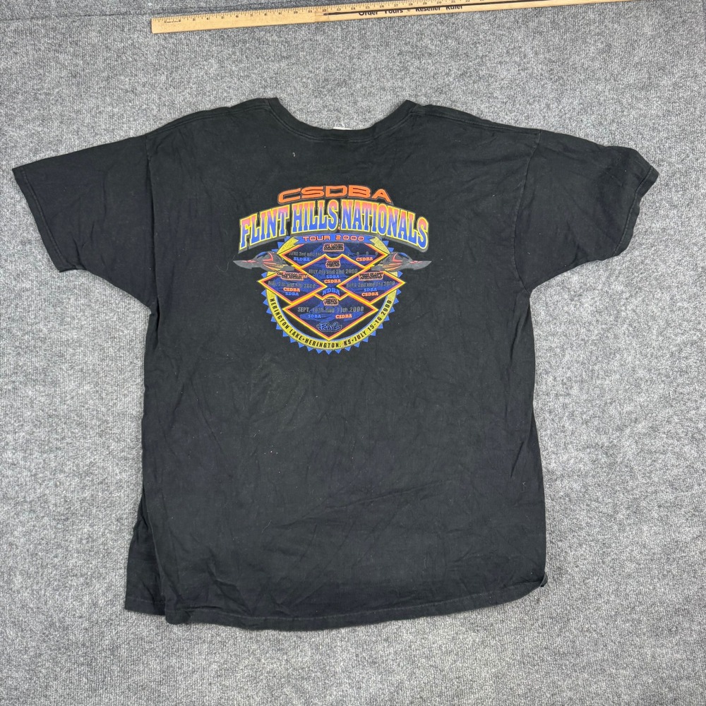 Fruit of the Loom T-shirt Mens XXXL Black CSDBA Flint Hills Nationals Tour 2000